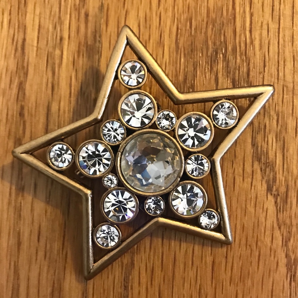 MARC JACOBS Star Rhinestone Gem Brooch Pin - NEW!